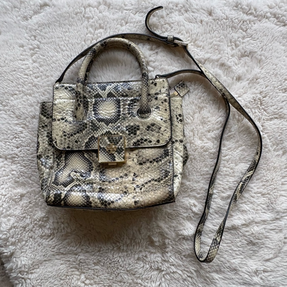 Tory Burch Snakeskin Pattern Handbag with Strap